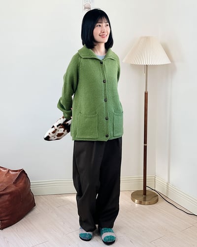 質感鬆緊腰西褲-咖4