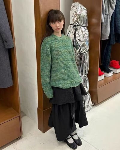 雪綿鬆軟毛衣-綠2