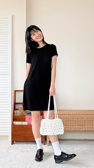 法式亞麻天絲短洋裝2