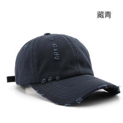 日系復古破洞鴨舌帽 純色棒球帽 防曬遮陽帽 百搭帽 時尚個性休閒帽  帽子 防曬帽 遮陽帽 n600354