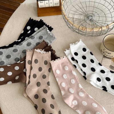 卷邊大波點日系堆堆襪 134