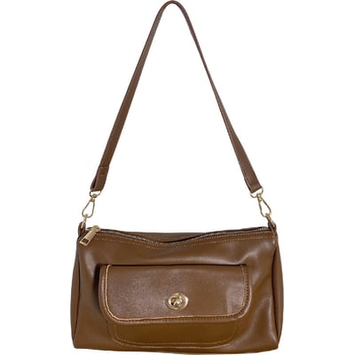 復古 咖啡棕  斜挎 單肩 百搭 鎖扣方包 5185