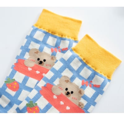 水果小動物可愛棉襪中筒襪079