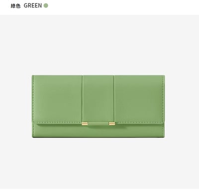 日系簡約女士長款三折皮夾 n5623