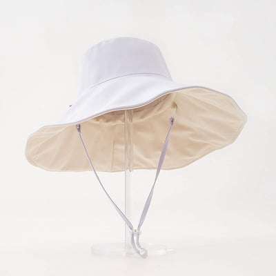 雙面漁夫帽 女生冰絲防曬帽 超大帽簷遮陽帽 防紫外線 可雙面戴 百搭夏季太陽帽 n2650198