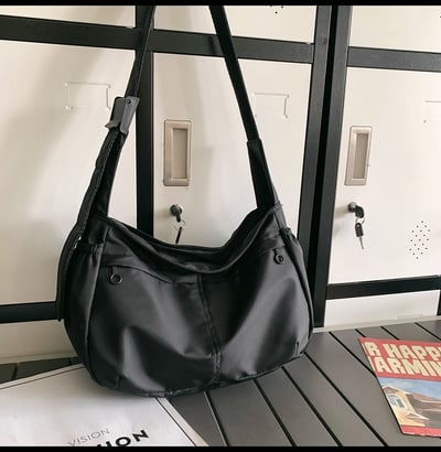 大容量單肩托特 休閒防水尼龍包 男女斜挎運動包 6054