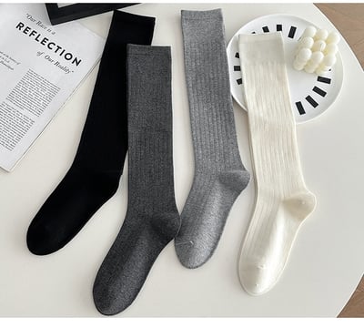 小腿襪長筒堆堆襪 豎條紋高筒襪   n1118