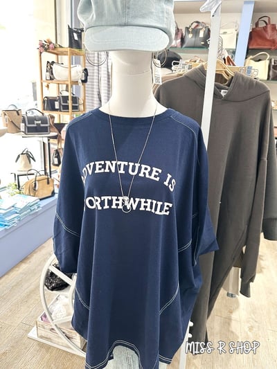 簡約線條感寬版T 7122