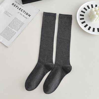 小腿襪長筒堆堆襪 豎條紋高筒襪   n1115