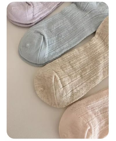 木耳邊純棉薄款女中筒襪堆堆襪 294