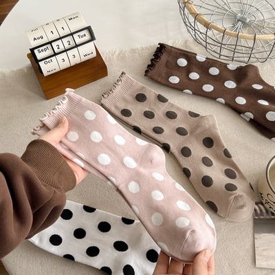 卷邊大波點日系堆堆襪 133