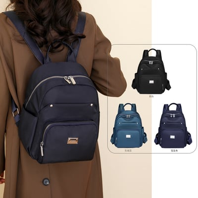 都會簡約 純色雙肩包 潮流百搭背包 6011