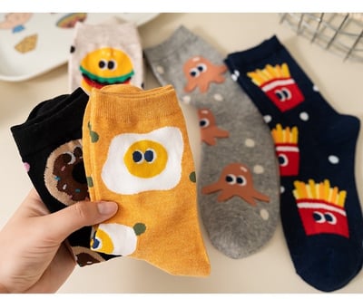 美食棉襪中筒襪 可愛個性創意韓版襪   959