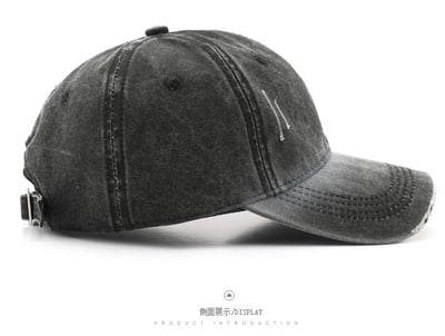 日系復古棒球帽 水洗做舊磨破漸變 帽子戶外 防曬遮陽鴨舌帽 百搭街頭潮流 n6003610
