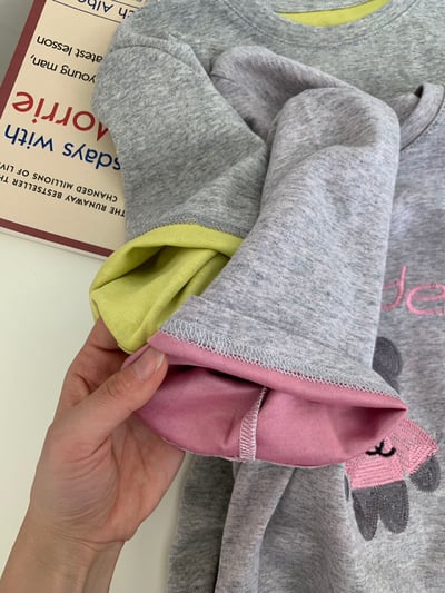 春夏刺繡粉衣熊 撞色內裏 短袖T恤 韓系日系 純棉透氣 寬鬆顯瘦 正韓感 萌系插畫 ins百搭 n6001011