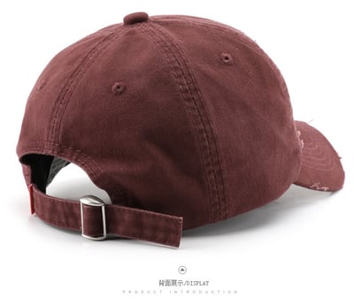 日系復古破洞鴨舌帽 純色棒球帽 防曬遮陽帽 百搭帽 時尚個性休閒帽  帽子 防曬帽 遮陽帽 n6003513