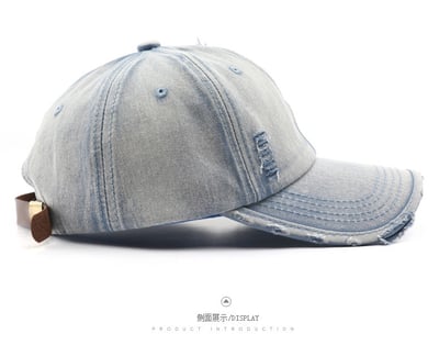 日系復古水洗牛仔帽 個性純色鴨舌帽 防曬遮陽棒球帽 戶外休閒 百搭男女 潮流帽子  通勤 出遊 必備 帽子配件 n600407