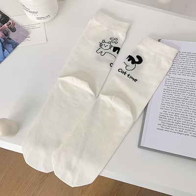 中筒襪AB款 直板運動長襪 個性潮流百搭女襪   956