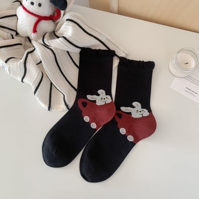 後跟立體卡通動物  中筒襪ins潮 可愛無骨襪   573