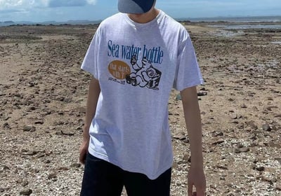 北極熊印花T恤 oversize風休閒短袖 7102