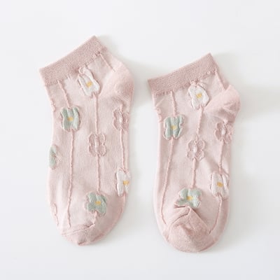 立體小花 春夏短襪 馬卡龍色系短款女襪   426