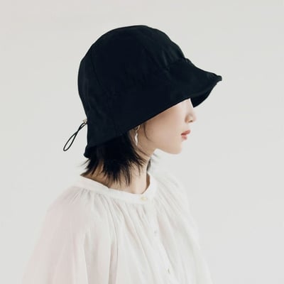 MISSRSHOP 韓系可折疊漁夫帽 女生防曬遮陽帽 大帽簷抽繩帽 百搭小臉 春夏太陽帽 n2650147