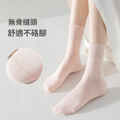 花邊中筒襪 爆款百搭堆堆襪  602