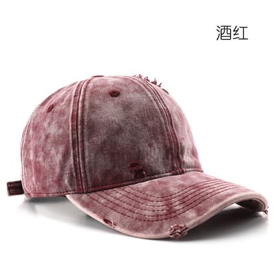 日系復古 破洞做舊 純色 鴨舌帽 棒球帽 戶外 出行 防曬 遮陽帽 百搭 潮流 n600377