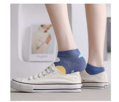 大圓點夏季薄棉船襪 淺口隱形襪     771