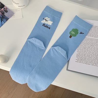 中筒襪AB款 直板運動長襪 個性潮流百搭女襪   959