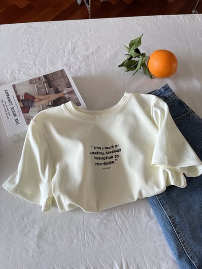 春夏手寫感字母 短袖T恤 韓系日系 純棉透氣 寬鬆顯瘦 正韓感 文藝清新 ins百搭 學生 上衣 n600087