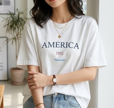 美式復古 AMERICA 字母 短袖T恤 韓系日系 純棉透氣 寬鬆顯瘦 韓感 簡約百搭 n600091