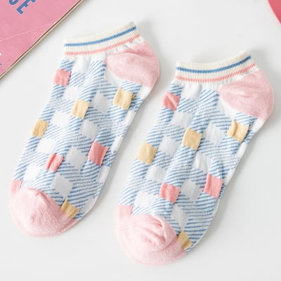 花邊短襪Ins潮 泡泡口花朵船襪  475