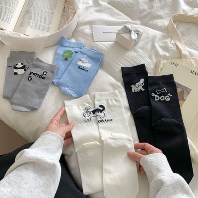 中筒襪AB款 直板運動長襪 個性潮流百搭女襪   953