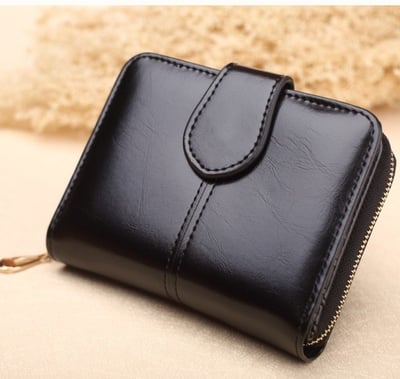 女式短款皮夾 油蠟皮/卡包 大鈔夾 硬幣包 n5716