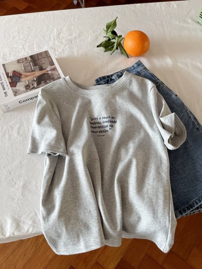 春夏手寫感字母 短袖T恤 韓系日系 純棉透氣 寬鬆顯瘦 正韓感 文藝清新 ins百搭 學生 上衣 n600082