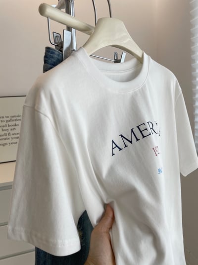 美式復古 AMERICA 字母 短袖T恤 韓系日系 純棉透氣 寬鬆顯瘦 韓感 簡約百搭 n600095