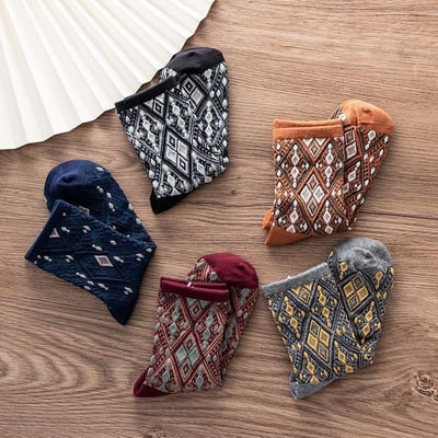 純棉復古暗花襪 中筒襪學院風 時尚女棉襪033