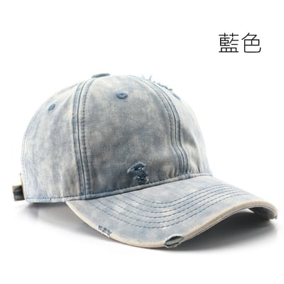 日系復古 破洞做舊 純色 鴨舌帽 棒球帽 戶外 出行 防曬 遮陽帽 百搭 潮流 n600379