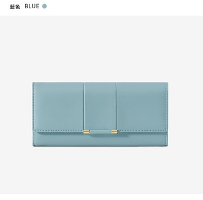 日系簡約女士長款三折皮夾 n5625