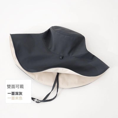 雙面漁夫帽 女生冰絲防曬帽 超大帽簷遮陽帽 防紫外線 可雙面戴 百搭夏季太陽帽 n2650193