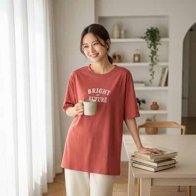 春夏小清新 BRIGHT 印花 短袖T恤 韓系日系 純棉透氣 字母上衣 寬鬆顯瘦 韓感 ins百搭 學生 n600012