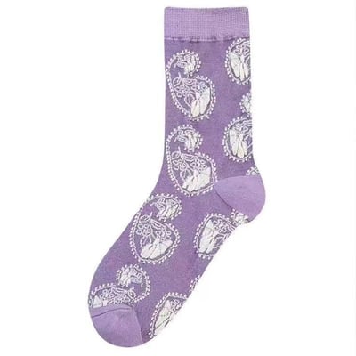 森林系ins潮襪 中筒襪花紋 立體小花女棉襪  10012