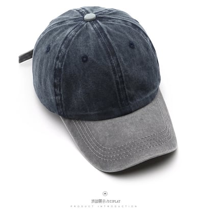 復古水洗做舊拼接棒球帽 時尚潮流男女 防曬遮陽鴨舌帽 百搭 個性 休閒 戶外 帽 四季必備 n600343