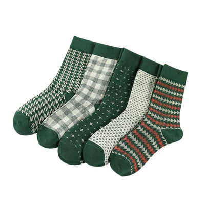 綠色英倫復古風 韓版中筒襪 ins潮襪韓版棉襪 274