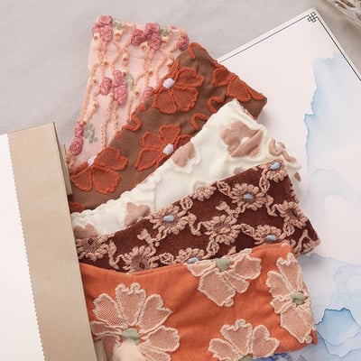 碎花襪子 浮雕中筒襪 時尚百搭女襪 154