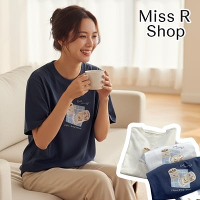 俏皮吃貨系 夏季純棉短袖T恤  女寬鬆顯瘦設計感上衣 百搭休閒 半袖 圓領 時尚 氣質  女裝 n600021