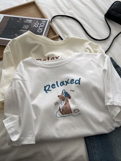 韓版純棉卡通長袖T恤 女圓領休閒上衣  百搭 舒適 可愛 日系 韓系 潮流 n600055