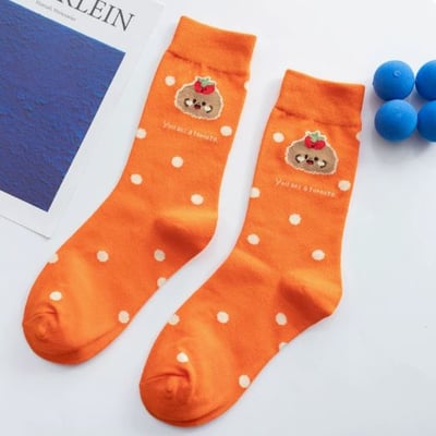 水果小動物可愛棉襪中筒襪076