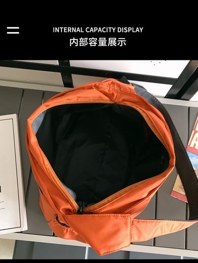 大容量單肩托特 休閒防水尼龍包 男女斜挎運動包 6056